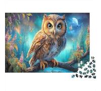 Owl Enchanted Forest 1000 Piece Jigsaw Puzzle for Adults Night Scene Puzzle Game for Family Relax Decor Gift 52x38cm/1000pcs