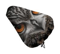 Owl Eyes Bike Seat Cover for Men Women Water Repellent Exercise Bike Seat Cushion Adjustable Bicycle Seat for Outdoor Biking