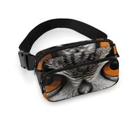 Owl Eyes Fanny Pack for Women Men Waist Bag Belt Bag Adjustable Casual Bag for Travel Sports Hiking, white, 7.9x5.1inches