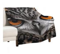 Owl Eyes Flannel Throw Blanket - 40"x60" Soft Lightweight Plush Blanket for Couch Bed Sofa, Oversized Camping Travel Blankets, Machine Washable Home Decor Gift for Men Women