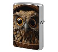Owl Eyes Metal Lighter Case Cover, Personalized Graffiti Lighter Sleeve, Waterproof Double-Sided Protector for Women Men Gifts