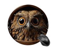 Owl Eyes Mouse Pad Round Laptop Mouse Mat Cute Computer Mousepad Keyboard Pad Non-Slip Desk Pads for Gaming Office Work Home