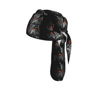 Owl Eyes Print Head Scarf Cycling Cap Under Helmet Breathable Quick Dry Tie Back Modern Fit Motorcycle Liner