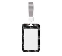 Owl Eyes Printed Id Badge Holder with Neck Strap Vertical Waterproof Name Card Holder for Office School