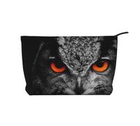 Owl Eyes Printed Make up Bag for Women Corduroy Makeup Bags Zipper Travel Cosmetic Bags Pouch Organizer