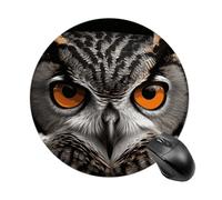 Owl Eyes Round Mouse Pad 7.8 Inch - Non-Slip Rubber Base Mouse Mat Portable Ergonomic Desk Mat for Office, Laptop, Travel, Wireless Mice Mats - Waterproof & Durable Design
