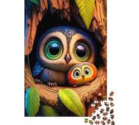 Owl Family Art 1000 Pieces Precise Interlocking Fit Cute Bird Decor Gift for Adults Frameable Puzzle Social Gathering Game Limited Edition 70x50cm/1000pcs