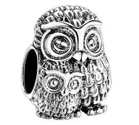 Owl Family Love Charm 925 Silver Compatible with Pandora Charms, silver chain Bracelet, Trollbeads, Chamilia and Biagi.…