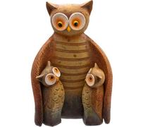 Owl Family Resin Ornament Something Different Brown One Size