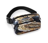Owl Fanny Pack Belt Bag with Adjustable Strap Fashion Waist Bag for Outdoor Sports Hiking, white, 20x13cm, Full Printed Waist Bag