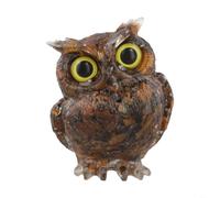 Owl Figure Made with Real Amethyst Fragments Suspended in Resin for Reflective Appeal and Meaningful Placement on Console or Desk (B)