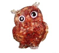 Owl Figure Made with Real Amethyst Fragments Suspended in Resin for Reflective Appeal and Meaningful Placement on Console or Desk (C)