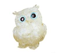 Owl Figure Made with Real Amethyst Fragments Suspended in Resin for Reflective Appeal and Meaningful Placement on Console or Desk (E)