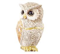 Owl Figurine, Cute Resin Animal Sculpture for Desktop Decor, Miniature Retro Bird Ornament for Shelf, Bedroom, Micro Landscape Display(Yellow)