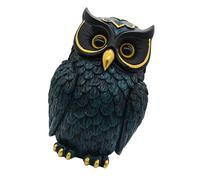 Owl Figurine Desktop Collectible Ornament Bookshelf, Navy Blue