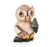 Owl Figurine Standing With Tree 3X4X2Cm Young Owl Forest Owl Owl Baby