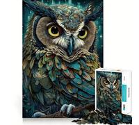 Owl Floral Adults 1000 Piece Jigsaw Puzzle Brain Challenge Toy Stress Relief Clear Cut Wall Art Decor (50x75cm)