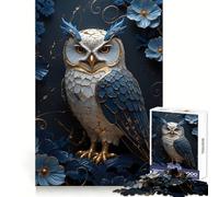 Owl Floral Kintsugi Art Jigsaw Puzzles1000 Pieces Mind Skill Toy Soothing Play Precision Cut Art Collection Piece (38x26cm)