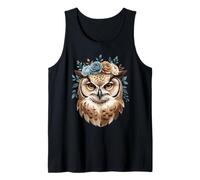 Owl Flower Portrait Botanical Animal Art Tank Top