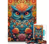 Owl Flower Portrait Jigsaw Puzzle for Adults 1000 Pieces Boost Recall Leisure Fun Accurate Edge Lovely Present (50x75cm)