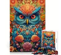 Owl Flower Portrait Jigsaw Puzzle for Adults 1000 Pieces Boost Recall Leisure Fun Accurate Edge Lovely Present (50x75cm)