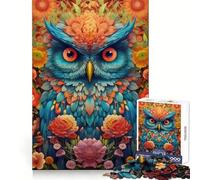 Owl Flower Portrait Jigsaw Puzzle for Adults 1000 Pieces Boost Recall Leisure Fun Accurate Edge Lovely Present (38x52cm)