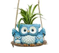 Owl Flower Pot, Owl Planter for Indoor Plants | Animal Shaped Flower Planter,Creative Cute Drainage Waterproof Resin Tumbler for Garden Desk Table in the Lu