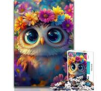 Owl Flowers 1000 Piece Jigsaw Puzzle for Adults And Teenagers,Decompressing Intellectual Educational Toy Secret Santa Gifts (38x26cm)