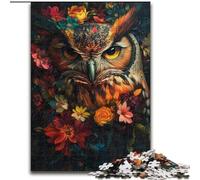 Owl Flowers JigsawPuzzle 1000 Pieces for Teenagers, Educational Family Game Suitable for Desktop Decoration (26x38cm)
