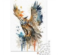 OWL FLYING 1000-Piece Puzzle for Adults, 52x38cm/1000pcs; for Quiet Downtime Without A Screen; White Cardboard for Steady Handling