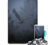 Owl Flying through Misty Forest Vivid Jigsaw Puzzle for Adults, 500 PCS