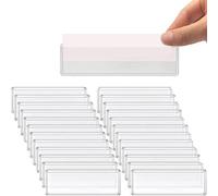Owl Focus Label Holders Adhesive Shelf Tag Clear Shelf Tag Index Card Pockets Plastic Drawers File Cabinet Storage Bins Label Holder for Supermarket Bookshelf Mailbox Business Kitchen,Pack of 60