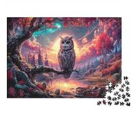Owl Forest 1000 Piece Jigsaw Puzzle Paper for Adults Night View Puzzle Game for Family Relaxation Decor Gift 70x50cm/1000pcs