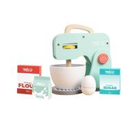 Owl & Fox Wooden Baking Set, Pretend Play Toy Kitchen Appliance, Baking Mixer Set with Accessories; Kitchen Role Play for Ages 3+ , Dimensions 20x12x23 cm, Turquoise