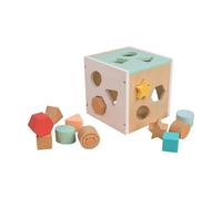Owl & Fox Wooden Shape Sorter, Shape Sorting Cube, Montessori Play for Infants and Toddlers 12 months+, Colourful Assorted Shapes for Problem Solving Developmental Play, FSC Certified Wood