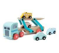 Owl & Fox Wooden Toy Car Transporter - Includes Lorry, Trailer, and 4 Cars, Inspires Imaginative Play and Storytelling, Supports Social Skills, Made from FSC Certified Wood, Suitable for Ages 3+