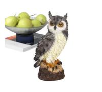 Owl Garden Statue, Realistic Owl Sculpture, Realistic Animal Scare Action with Serious Expression for Balcony Patio Porch Roof Pond Yard Lawn Fireplace Mantel Pool