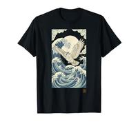 Owl Great Wave Japanese Lover Nature Wildlife Art Wise T-Shirt