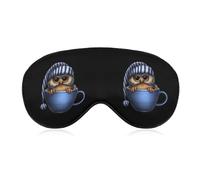 Owl Hat Coffee Cup Soft Sleep Mask Funny Eye Shade Blindfold Eyemask for Travel Sleeping