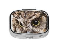 Owl Head,Meta Pill Box 2 Compartment Medicine Case,Portable Organizer,Rectangle Meta Portable Organizer Pill Box 254 Compartment Medicine Case