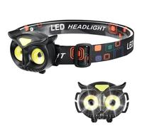 Owl Head Torch, Cartoon Owl Shape Design Headlamp Lightweight Head Torch, Adjustable Waterproof Multipurpose Headlight for Camping Fishing Outdoor for Kids Youth Adult