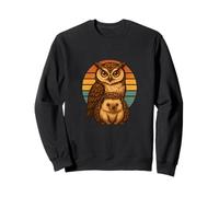 Owl Hedgehog Retro Sunset Forest Best Friends Sweatshirt