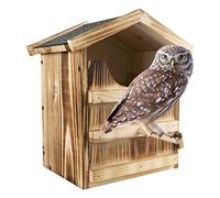 Owl House, Natural Wooden Bird Nesting Box for Outside Hanging, Bird Nesting Material for Wild Birds Bird Houses for Outside, Kestrel Tree House for Backyards