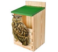 Owl House Owl Box with Bird Stand Design, Owl Nesting Box, Barn, Screech Houses Cedar for Outdoors-Easy Assembly