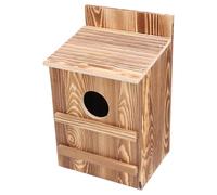 Owl House Suech Owl Nesting Box - Large Handmade Wooden Circular Opening Box Hanging Bird Outdoor for Small Birds - Robin Bird Houses for Garden,