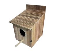 Owl House - Weatherproof Sanctuary, 8.66 Inch Dimensions with Ventilation Holes, Solid Cedar Wood, Predator Protection, for Finch Hummingbird Outdoor, Garden, Balcony, Patio, Courtyard