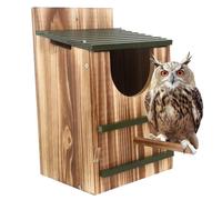 Owl House, Wooden Bird Houses for Outside, Owl Nesting Box with Standing Pole, Easy Assembly Required House, Bird Houses for Outside, Boxes for, Nesting Box, Screech O