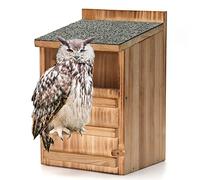 Owl House Wooden Building Kit for Adults Prebuilt Owl Box for Outside Premium Wooden Bird House Kit with Owl Box Cedar Shavings&Screws Included Owl Nesting Box,Barn Owl,Screech Owl Houses