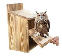 Owl House Wooden Owl Boxes for Outside Wall Mounted Bird House for Trees, Fences, Garden Columns 9.1x3.4x14.6 inch gardening