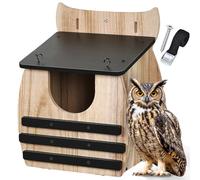 Owl House, Wooden Owl Boxes for Outside Weatherproof Owl Nesting Box for Screech, Barred & Great Horned Owls, Durable Wildlife Shelter with Easy Assembly, Outdoor Garden Décor